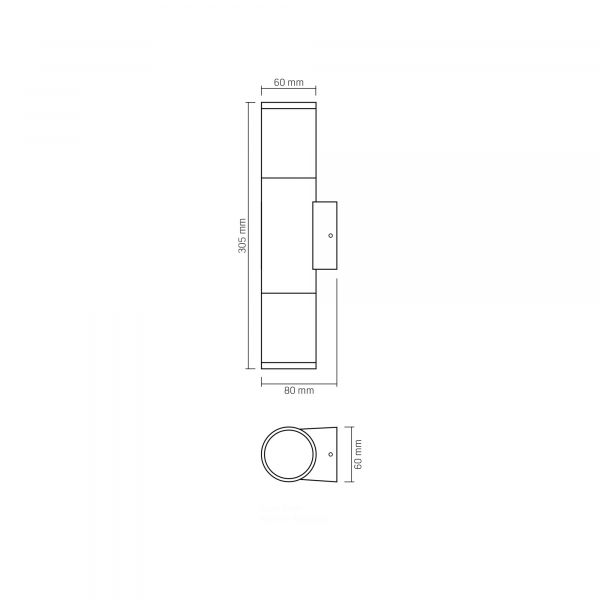 LED Світильник архітектурний AR092B IP54 VIDEX 2xGU10
