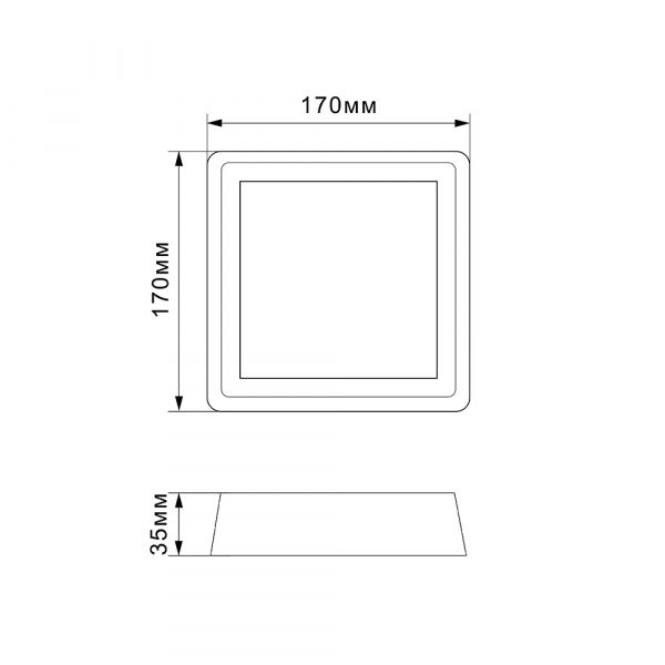 LED Светильник квадратный накладной TITANUM 18W 5000K 220V
