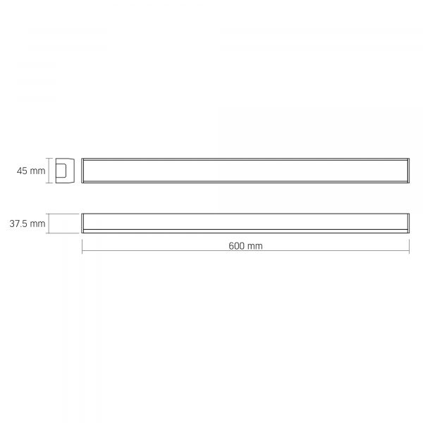 LED светильник линейный VIDEX BN03 30W 0.6М 5000K 220V Black
