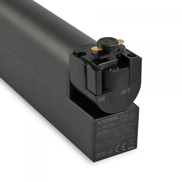 LED светильник трековый VIDEX TR06 30W 4100K 220V черный
