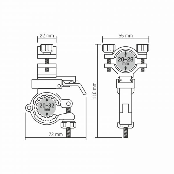 Велосипедний тримач для ліхтариків універсальний VIDEX VLF-ABH-287