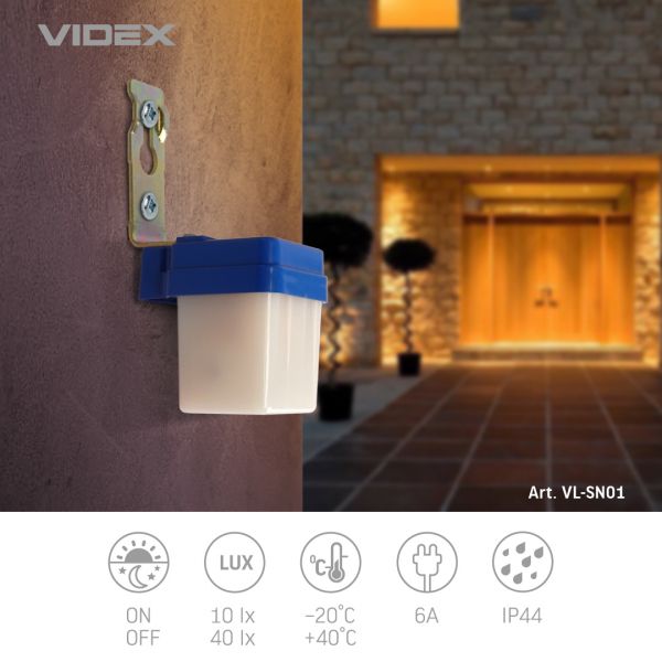 Датчик освещенности VIDEX VL-SN01 6A 220V фотометрический