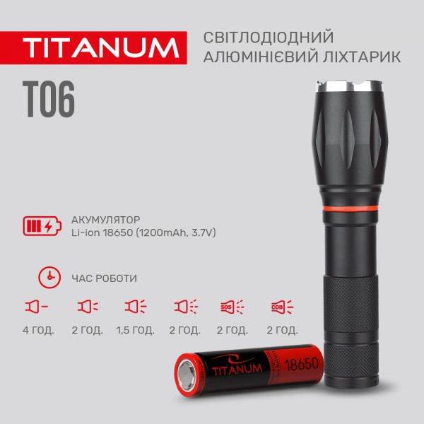 Портативний світлодіодний ліхтарик TITANUM TLF-T06 300Lm 6500K