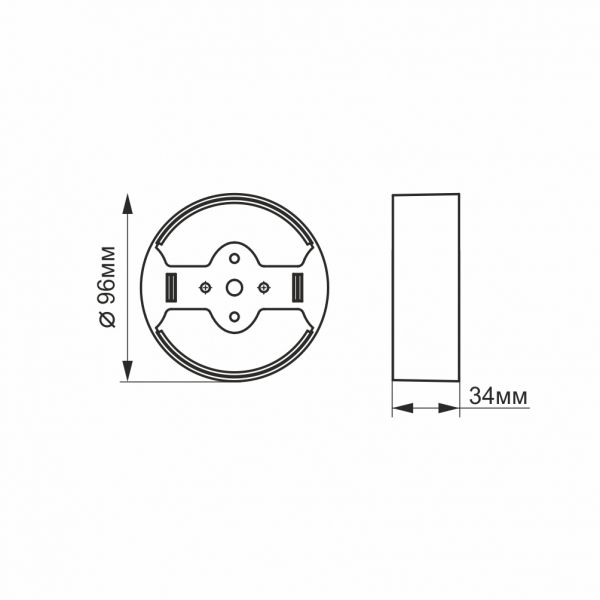 Рамка накладного монтажа безрамочного круглого светильника VIDEX (VL-DLFR-09SF)
