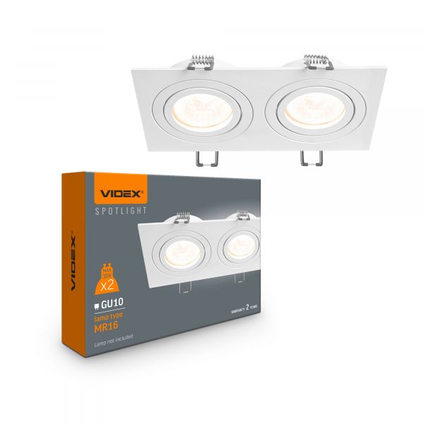 Светильник VIDEX под лампу 2xGU10 врезной Белый (VL-SPF23S-W)