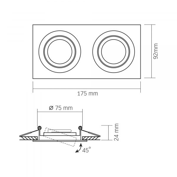 Светильник VIDEX под лампу 2xGU10 врезной Белый (VL-SPF23S-W)