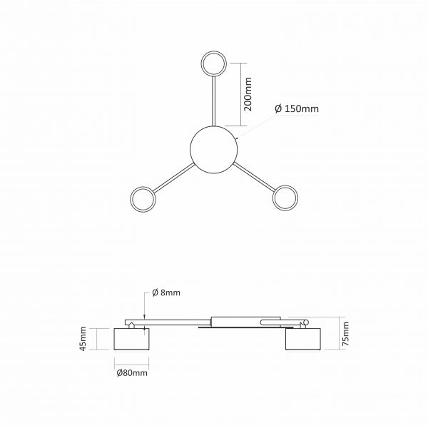 Светильник VIDEX под лампу 3xGX53 накладной Белый VL-SPF20B-W