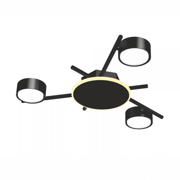 Светильник VIDEX под лампу 3xGX53 накладной с подсветкой черный VL-SPF20B-BB