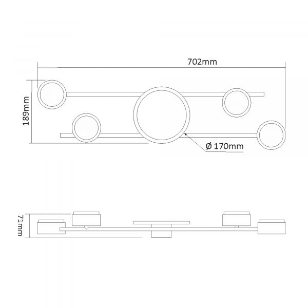 Светильник VIDEX под лампу 4xGX53 накладной с подсветкой черный VL-SPF21B-BB