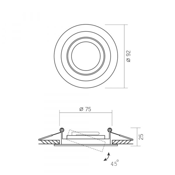 Светильник VIDEX под лампу GU10 врезной Круглый Черный VL-SPF08R-B