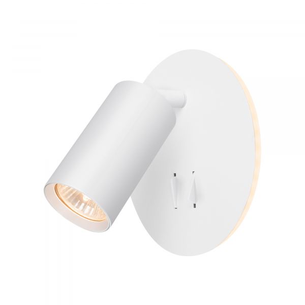 Светильник VIDEX под лампу GU10 настенный с подсветкой и кнопкой белый (VL-SPF24E-W)