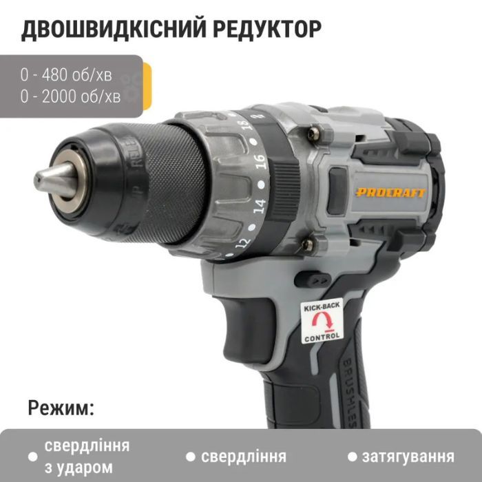 Шуруповерт Procraft industrial CD20A (без акб та зп)