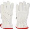 Рукавиці робочі білі з червоною крайкою YATO: бавовна + шкіра, р.10