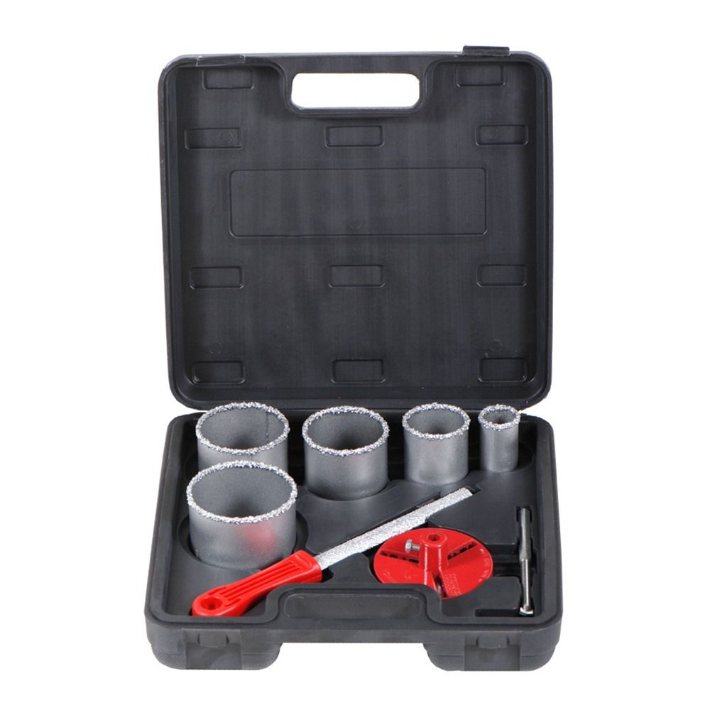 Коронки кільцеві з вольфрамовим напиленням Ø33, 53, 67, 73, 83 мм + основа з свердлом (кейс) SIGMA