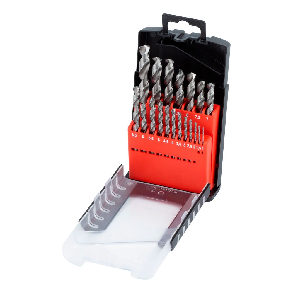 Набор сверл по металлу Р6М5 полированных 19шт 1.0-10.0мм (пластиковый кейс+блистер) ULTRA (1191712)