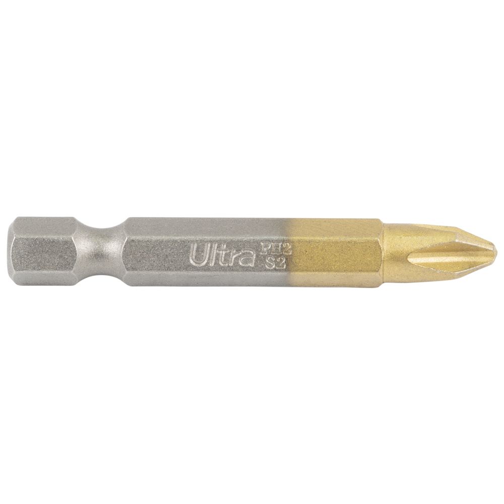 Биты PH2×50мм ¼" 10шт S2 TIN (блистер) ULTRA (4014212)