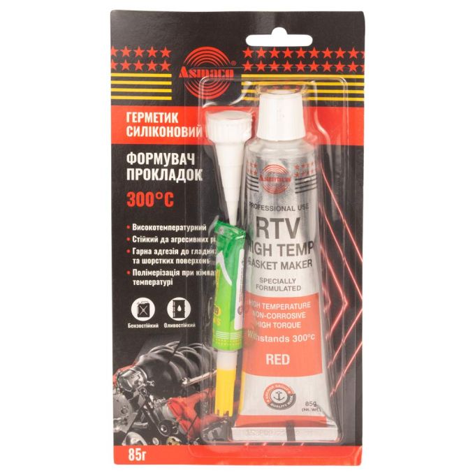 Герметик силіконовий RTV формувач прокладок високотемпературний +300°С червоний 85г ОАЕ ASMACO