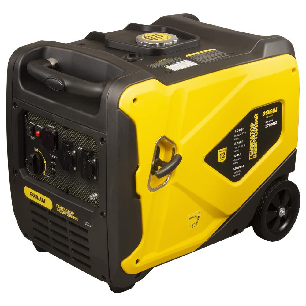 Генератор інверторний бензиновий 220В 4.0/4.2кВт 50дБ 4-х тактний ручний запуск SIGMA (5710661)