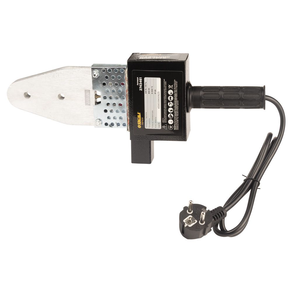 Паяльник для пластиковых труб 800Вт 20-63мм металлический кейс SIGMA (2743461)