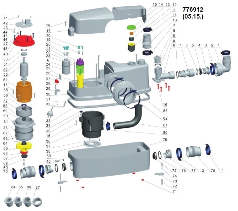 Станция канализационная 0.6кВт Hmax 8.5м Qmax 110л/мин LEO 3.0 WC-600A (776912)