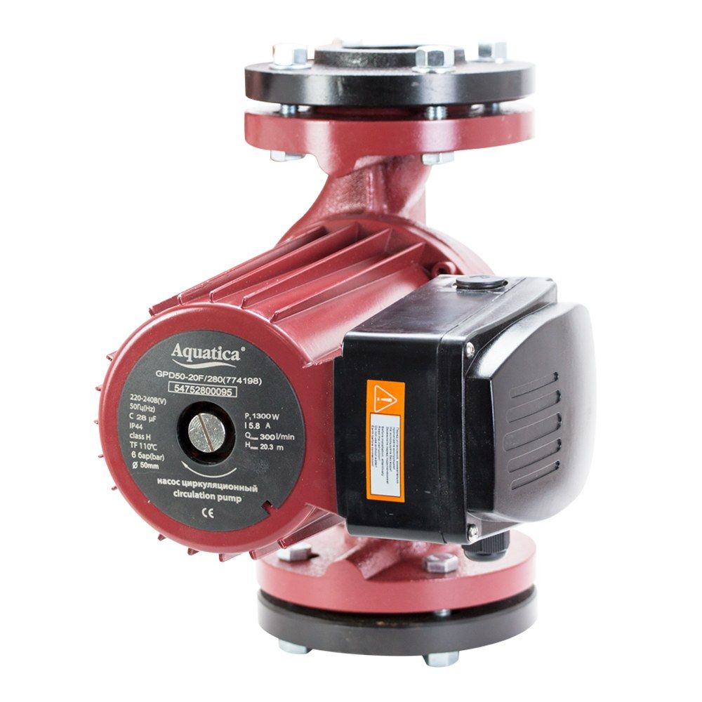 Насос циркуляционный фланцевый 1.0кВт Hmax 12м Qmax 300л/мин DN50 280мм 