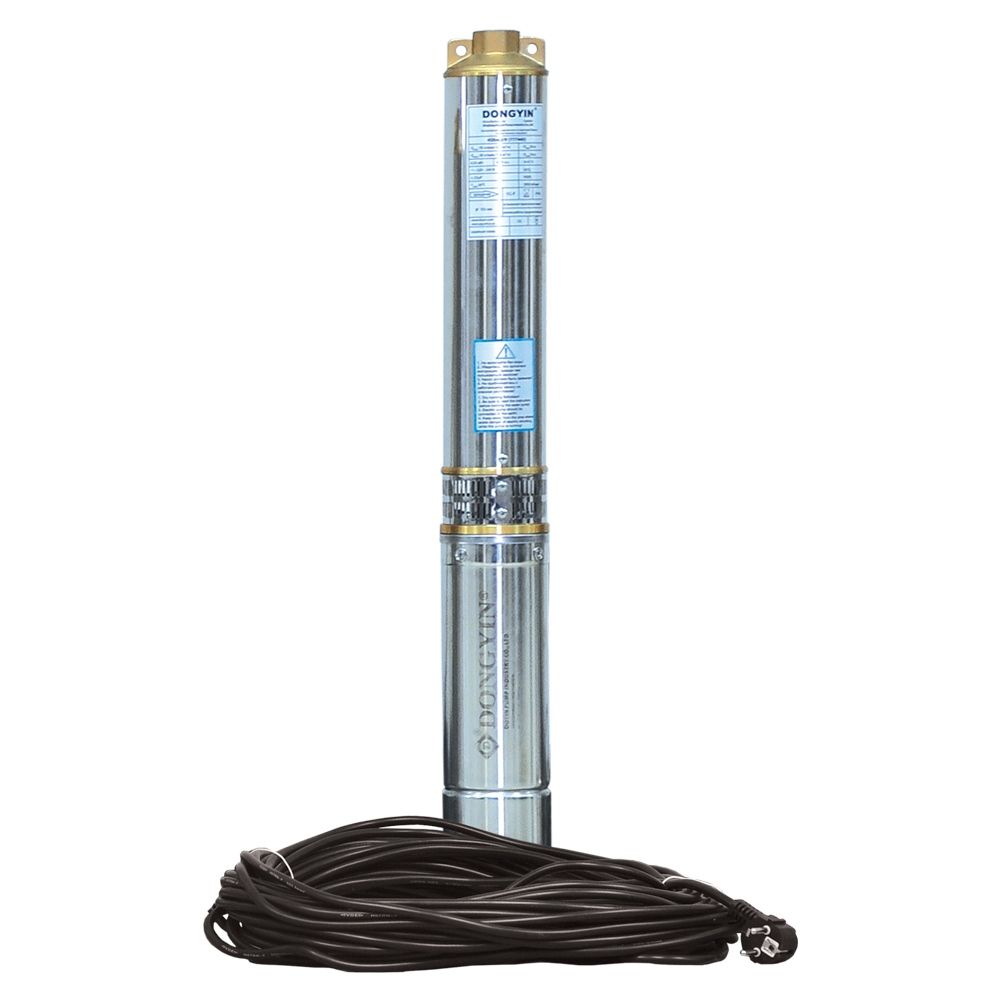 Насос центробежный скважинный 0.75кВт H 58 (38)м Q 140(100)л/мин Ø102мм (кабель 30м) DONGYIN 4SDm6