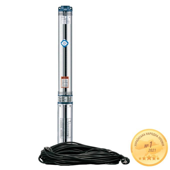 Насос відцентровий 0.55кВт H 65(49)м Q 45(30)л/хв Ø80мм 35м кабелю mid AQUATICA 3QJED2-15-0.55