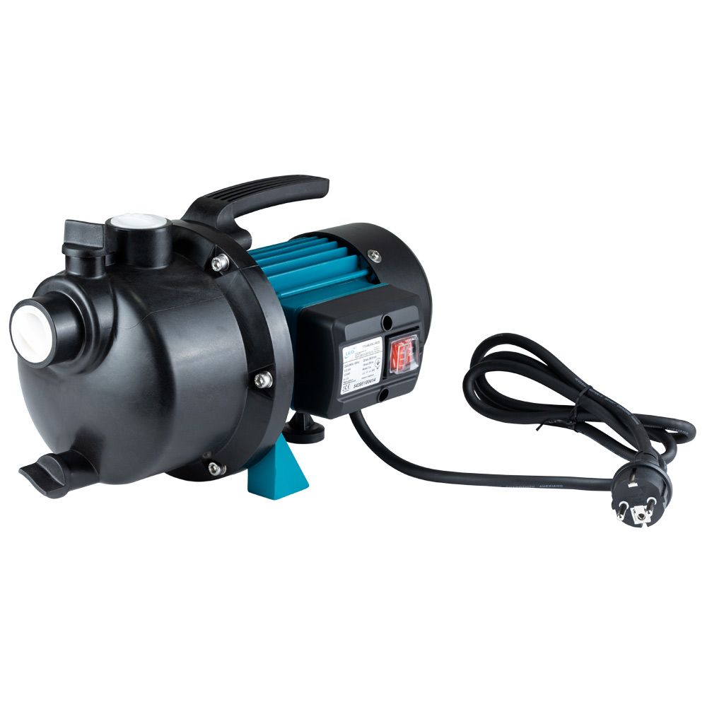 Насос центробежный самовсасывающий 0.8кВт Hmax 38м Qmax 58л/мин пластик LEO EKJ-802P (775307)