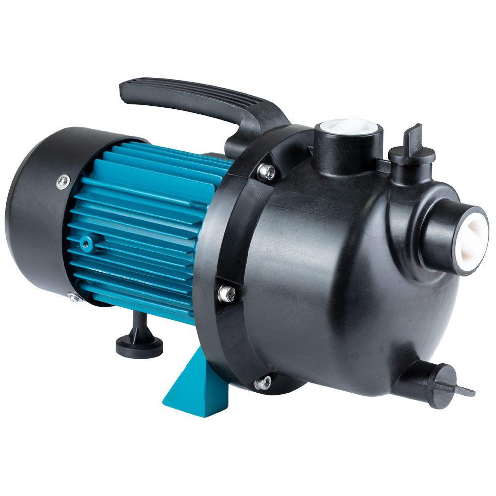 Насос центробежный самовсасывающий 0.8кВт Hmax 38м Qmax 58л/мин пластик LEO EKJ-802P (775307)