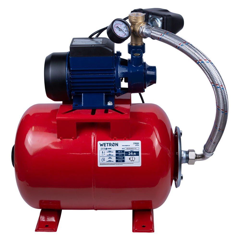 Станция 0.37кВт Hmax 35м Qmax 35л/мин (вихревой насос) 24л Украина WETRON QB60A5 (775011/24)