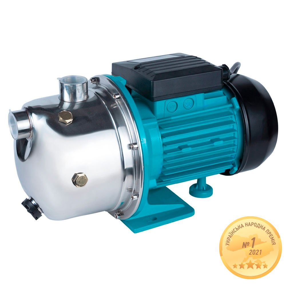 Насос центробежный самовсасывающий 1.1кВт Hmax 50м Qmax 60л/мин нерж AQUATICA JETSa100 (775098)