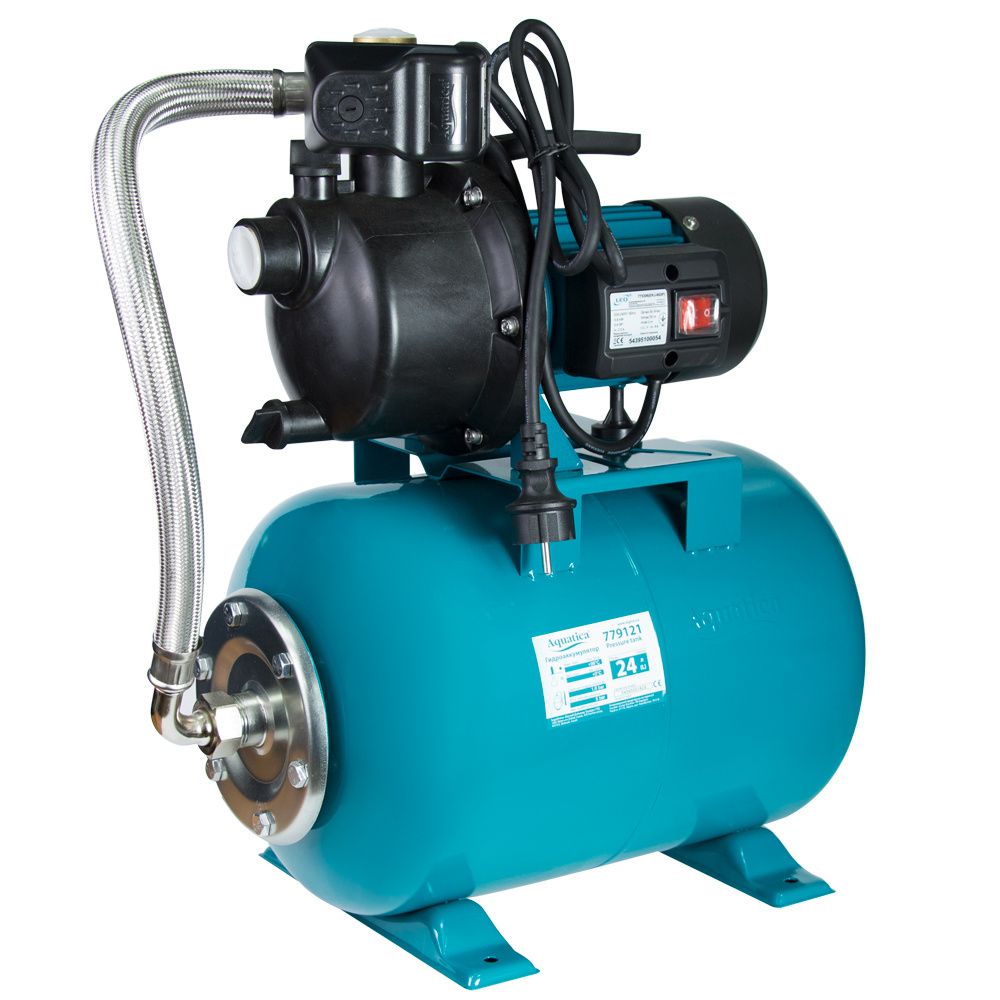 Станция 0.6кВт Hmax 35м Qmax 50л/мин пластик (самовсасывающий насос) 24л Украина AquaticaLEO EKJ-602P