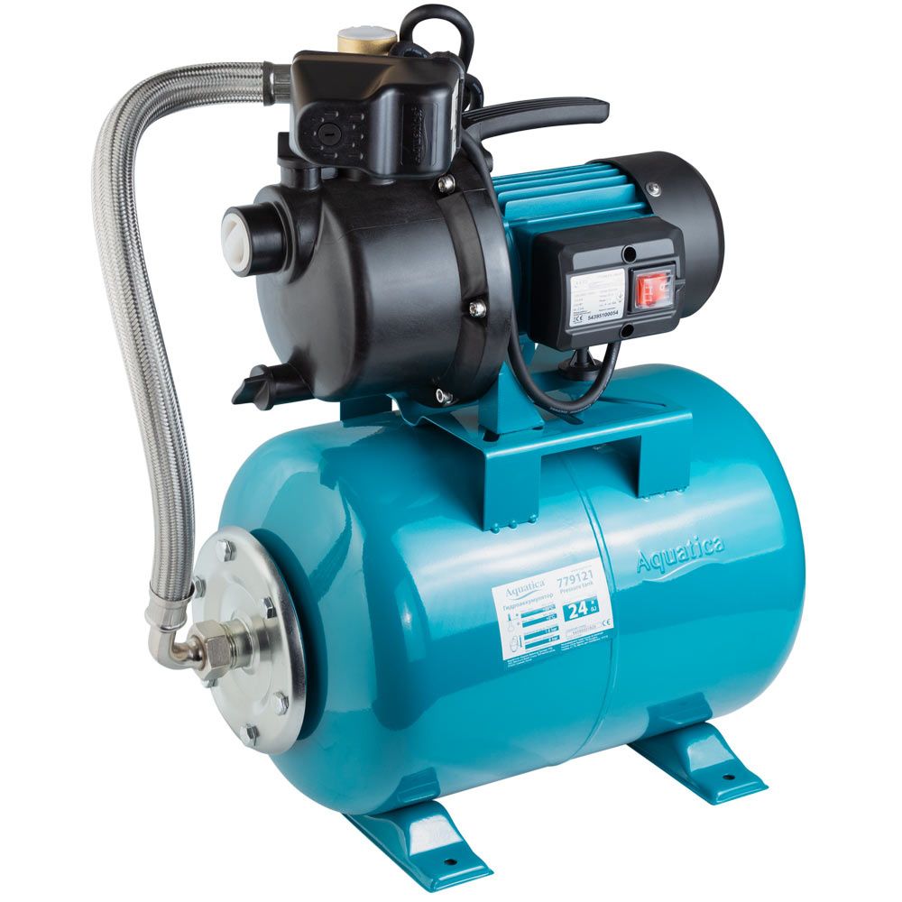 Станция 0.6кВт Hmax 35м Qmax 50л/мин пластик (самовсасывающий насос) 24л Украина AquaticaLEO EKJ-602P