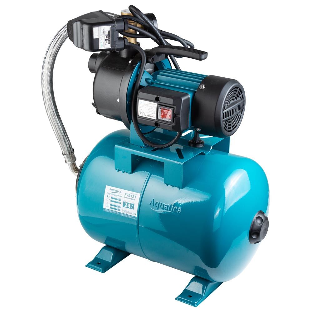 Станция 0.6кВт Hmax 35м Qmax 50л/мин пластик (самовсасывающий насос) 24л Украина AquaticaLEO EKJ-602P