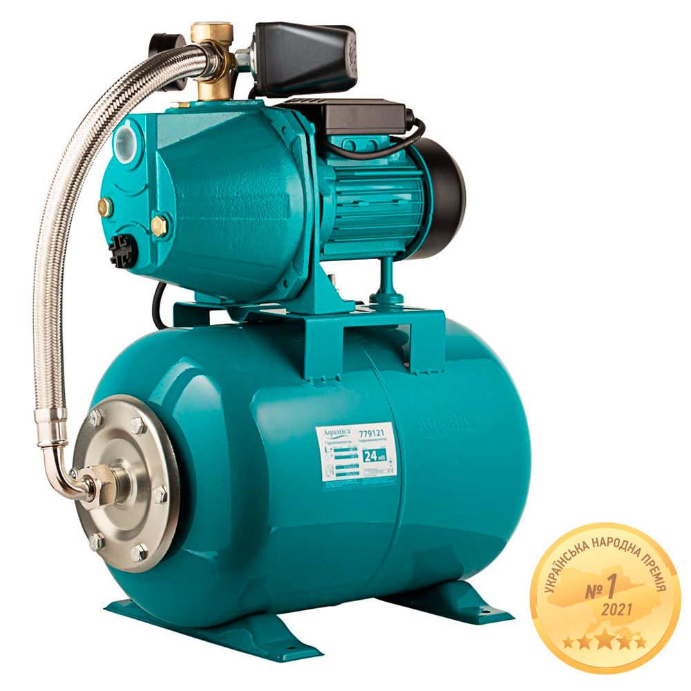 Станция 0.75кВт Hmax48м Qmax 55л/мин (самовсасывающий насос) 24л Украина AQUATICA JETa80A5/UA 