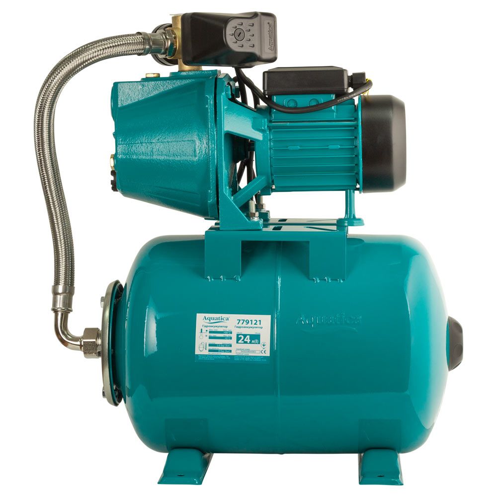 Станция 0.75кВт Hmax48м Qmax 55л/мин (самовсасывающий насос) 24л Украина AQUATICA JETa80A5/UA 