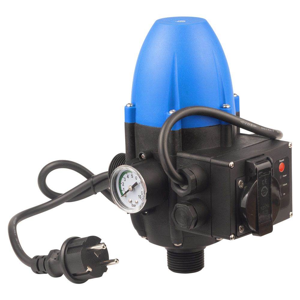 Контроллер давления электронный 1.1кВт Ø1" рег. давление вкл 1.5-3.0 бар + розетка и вилка WETRON (779734)