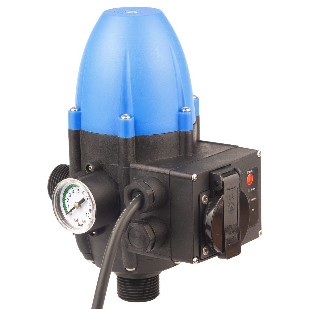 Контроллер давления электронный 1.1кВт Ø1" рег. давление вкл 1.5-3.0 бар + розетка и вилка WETRON (779734)