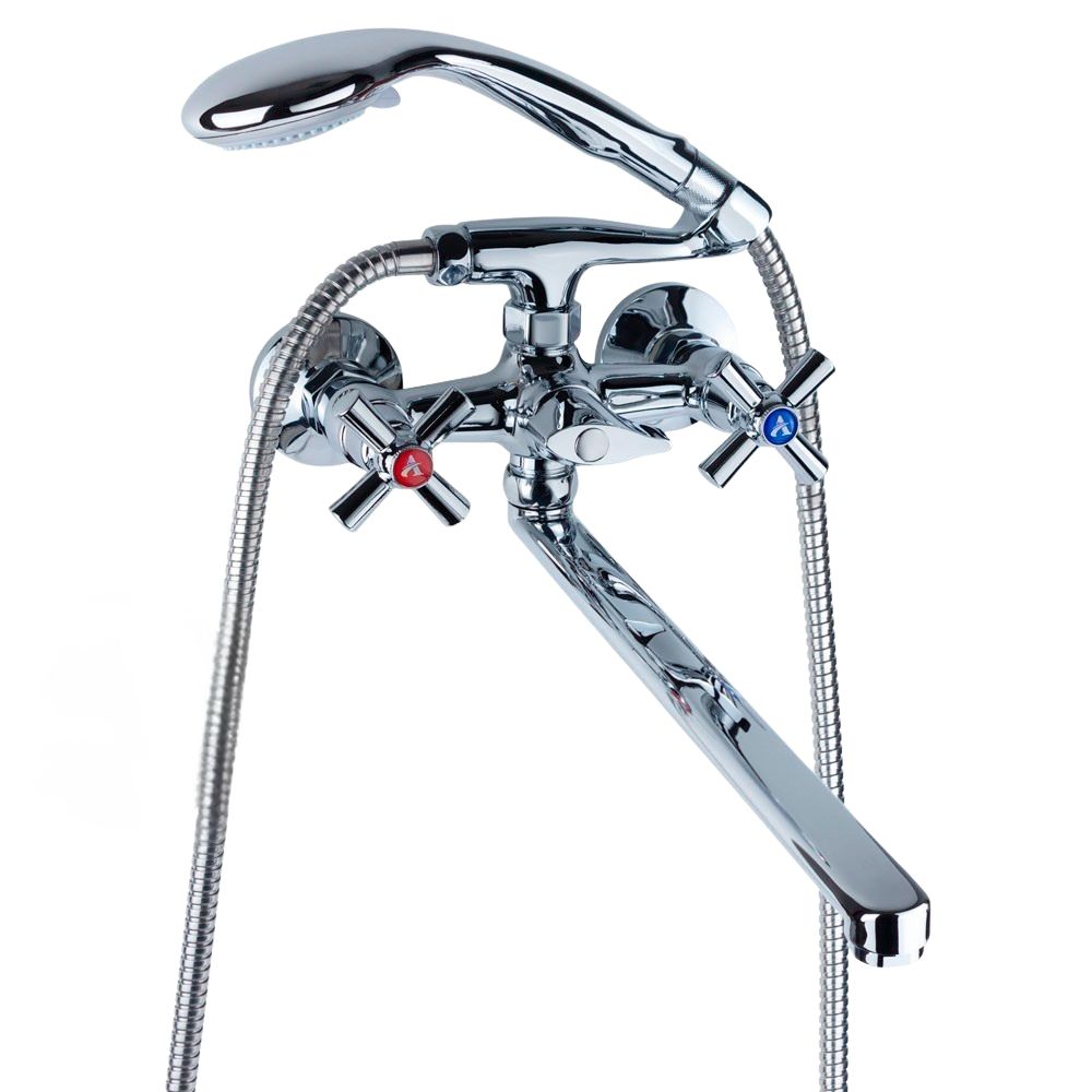 Змішувач PM 1/2" для ванни гусак прямий 350мм дивертор вбудований картріджний AQUATICA PM-2C257C (97