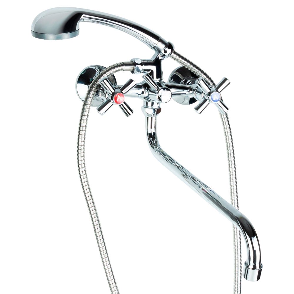 Змішувач PM 1/2" для ванни гусак вигнутий дивертор вбудований кульовий AQUATICA PM-5C457C (9780220)