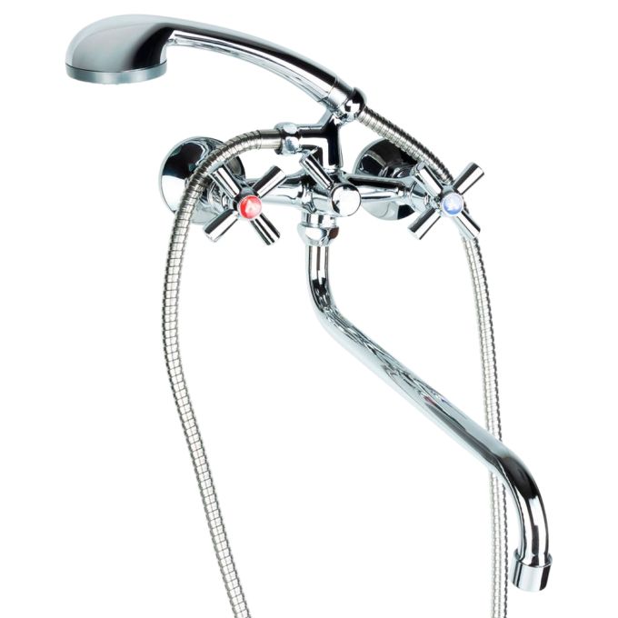 Змішувач PM 1/2" для ванни гусак вигнутий дивертор вбудований кульовий AQUATICA PM-5C457C (9780220)