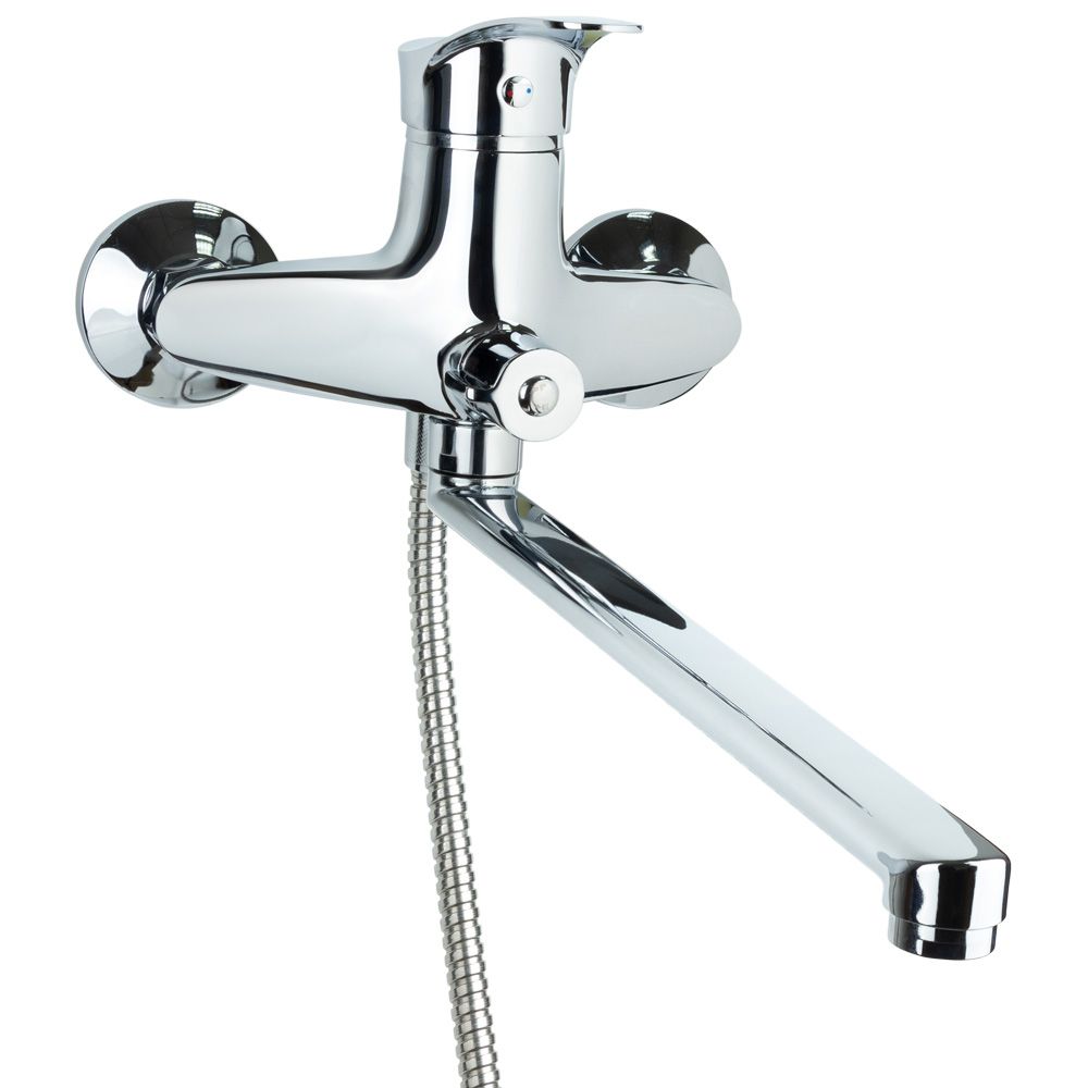 Смеситель s07 Ø40 для ванны гусь прямой 350мм дивертор встроенный картриджный TAU SE-2C245C (9807220