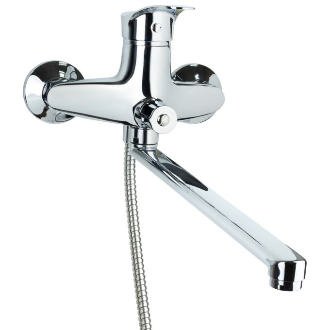 Змішувач s07 Ø40 для ванни гусак прямий 350мм дивертор вбудований картріджний TAU SE-2C245C (9807220