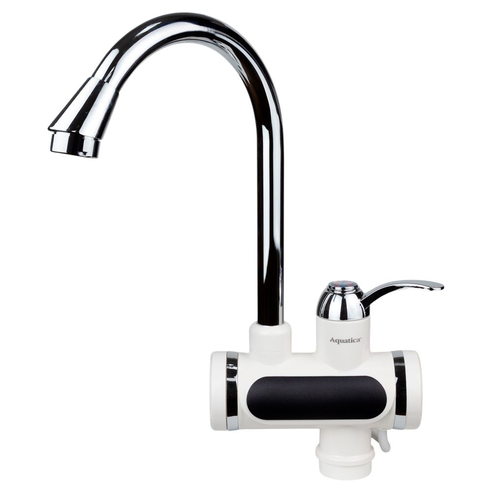 Кран-водонагрівач проточний JZ 3.0кВт 0.4-5бар для кухні гусак вухо на гайці AQUATICA JZ-6B141W (979