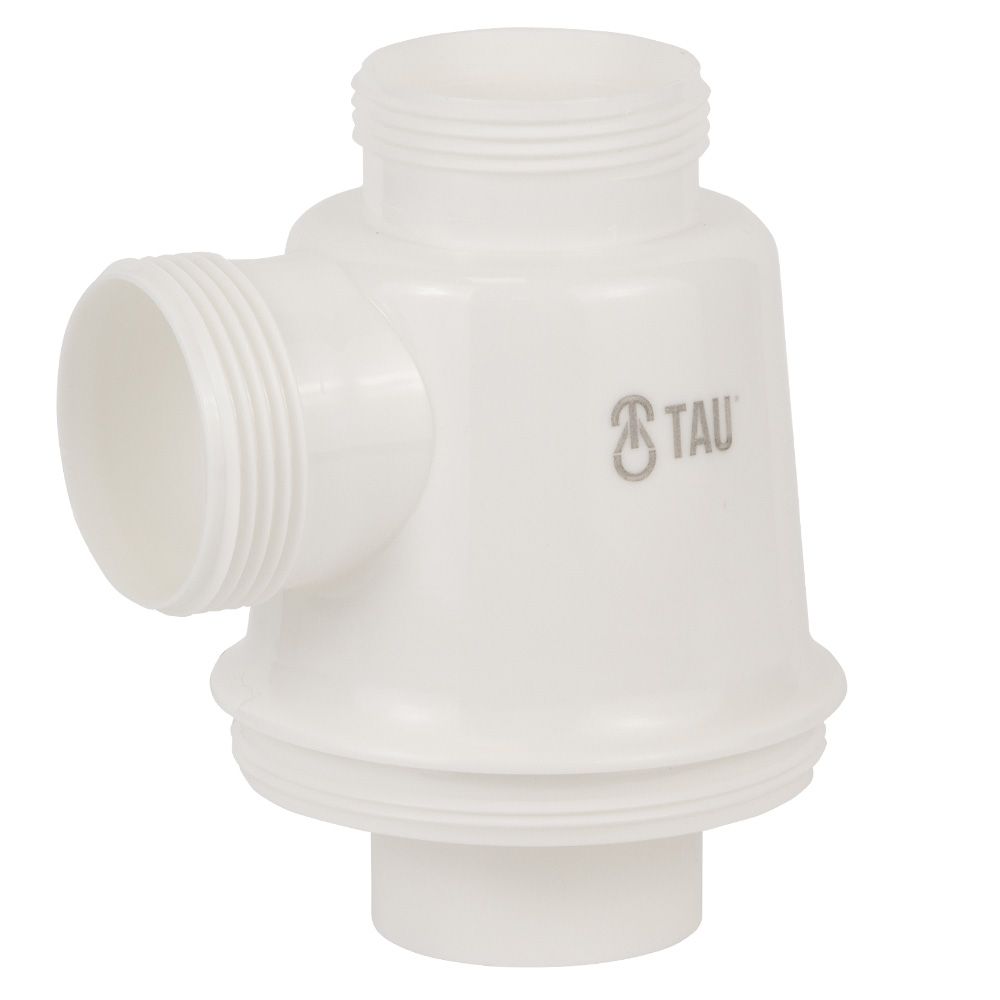 Сифон для кухонної мийки з нержавіючим випуском 3½" виводом під пральну машину, круглим переливом і