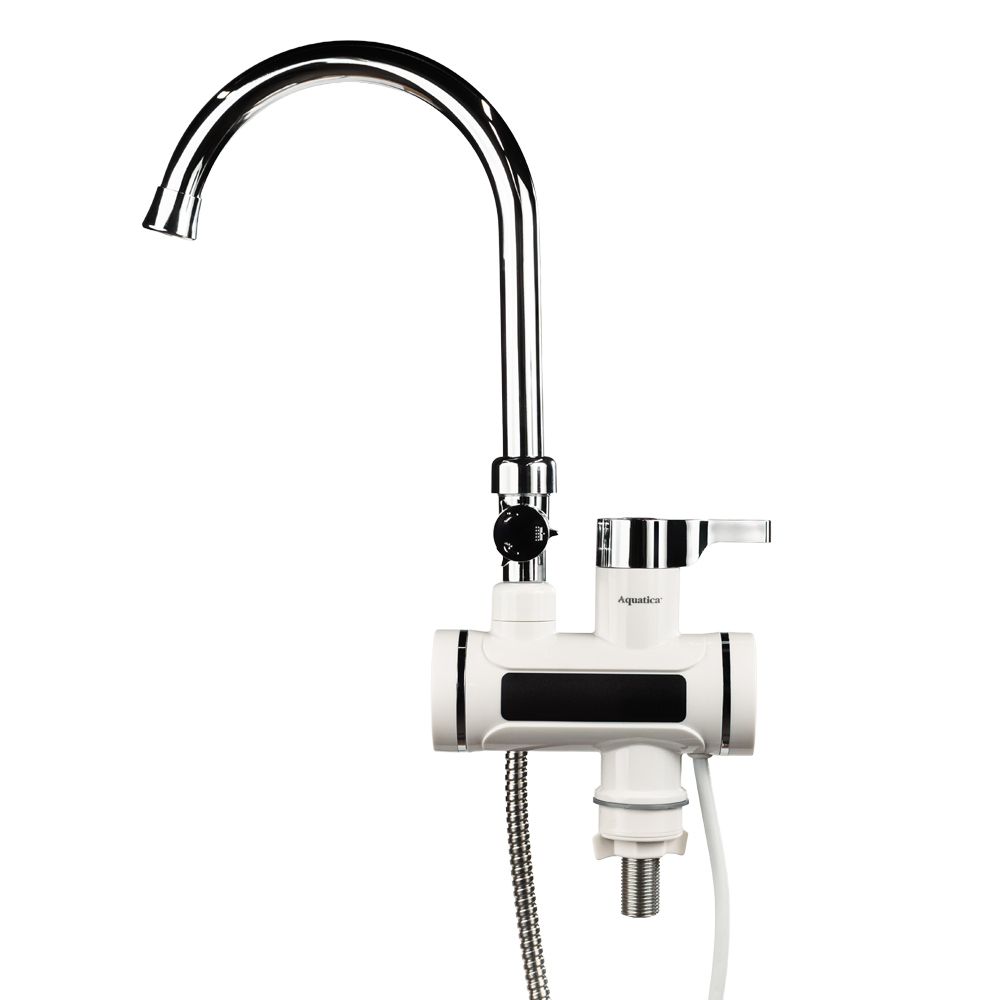 Кран-водонагрівач проточний s98 3.0кВт для ванни вилив вухо на гайці з дисплеєм AQUATICA (9798203)