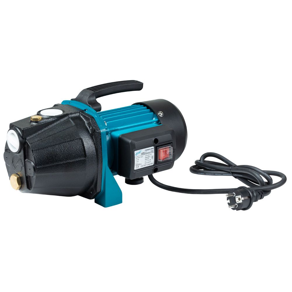 Насос центробежный самовсасывающий 0.8кВт Hmax 38м Qmax 58л/мин LEO EKJ-802I (775346)