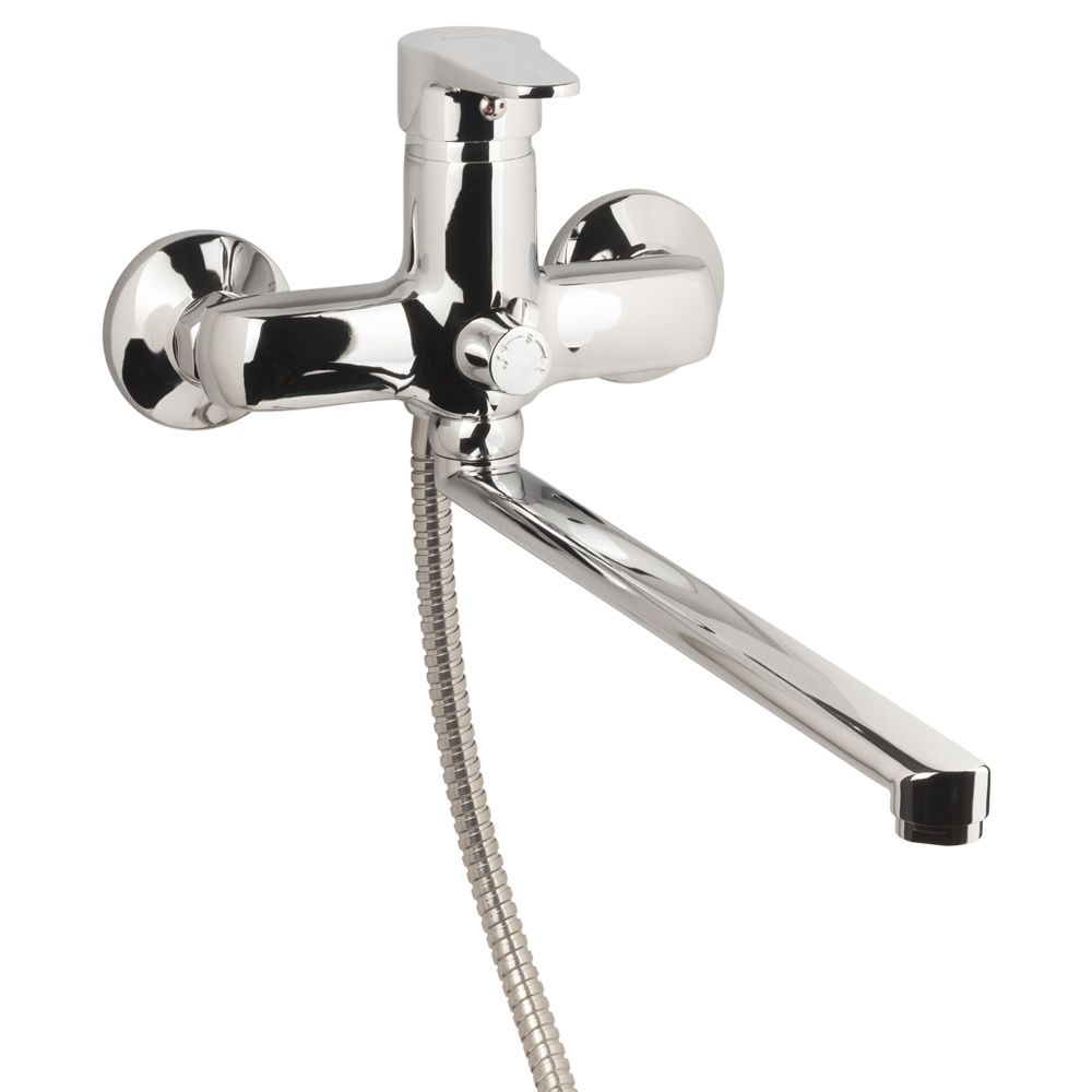 Змішувач s31 Ø35 для ванни вилив прямий 350мм дивертор вбудований картриджний AQUATICA (9731220)