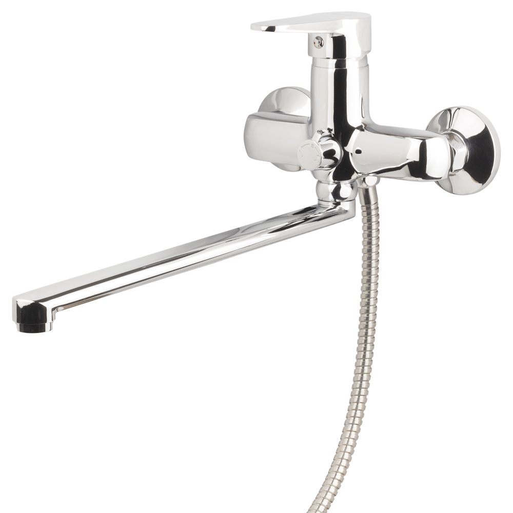 Змішувач s31 Ø35 для ванни вилив прямий 350мм дивертор вбудований картриджний AQUATICA (9731220)