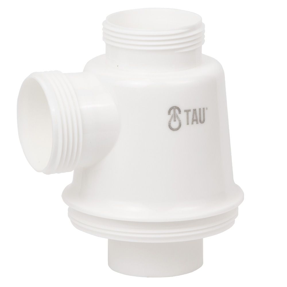 Сифон для кухонної мийки з нержавіючим випуском 3½" виводом під пральну машину, квадратним переливом